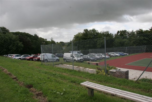 Overflow parking and tennis courts